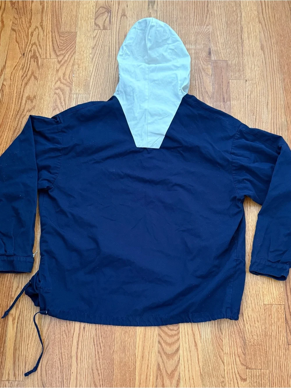 Vintage 1980's 1990’s J.Crew Two-Tone Anorak Parka Pullover Size M Blue White